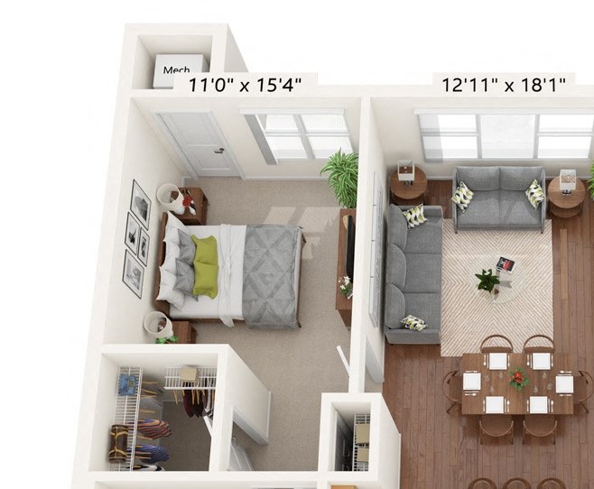 Two Bedroom - D (ADA) Floor Plan Two Bedroom - D (ADA) Floor Plan at Bren Road Station 55+ Apartments, Minnetonka